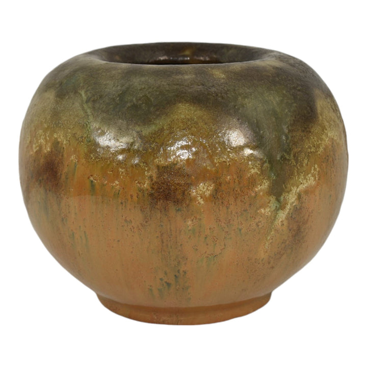 Fulper 1917-27 Arts And Crafts Pottery Butterscotch Flambe Edam Ceramic Vase 61 - Just Art Pottery
