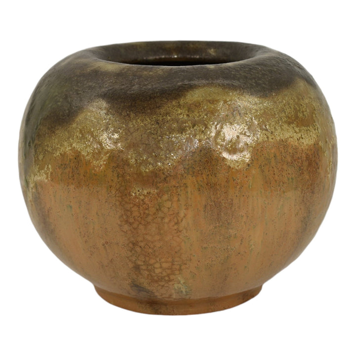 Fulper 1917-27 Arts And Crafts Pottery Butterscotch Flambe Edam Ceramic Vase 61 - Just Art Pottery