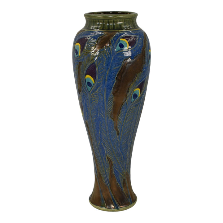 Calmwater Designs Stephanie Young Studio Pottery Peacock Feathers Porcelain Vase