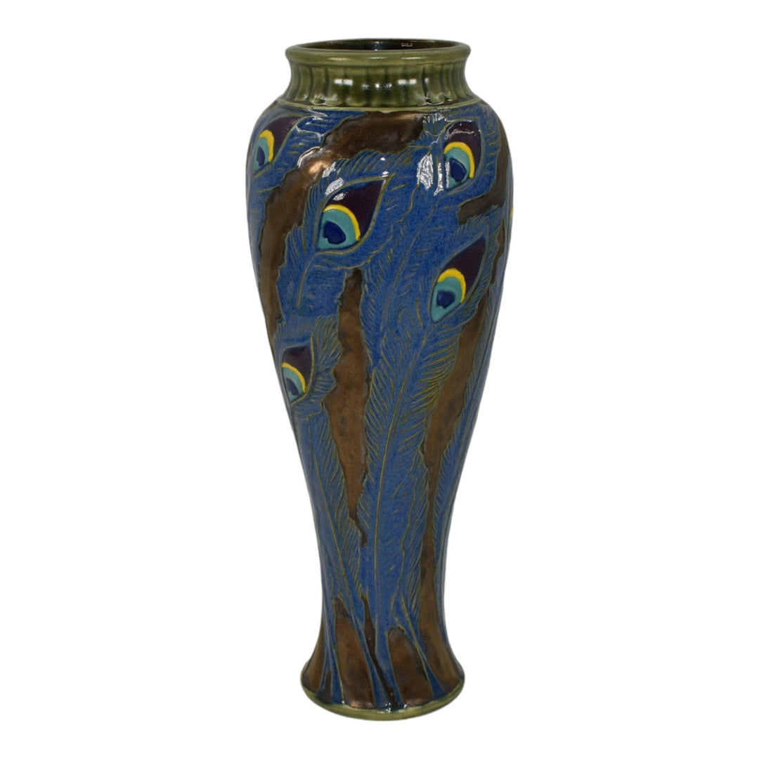 Calmwater Designs Stephanie Young Studio Pottery Peacock Feathers Porcelain Vase