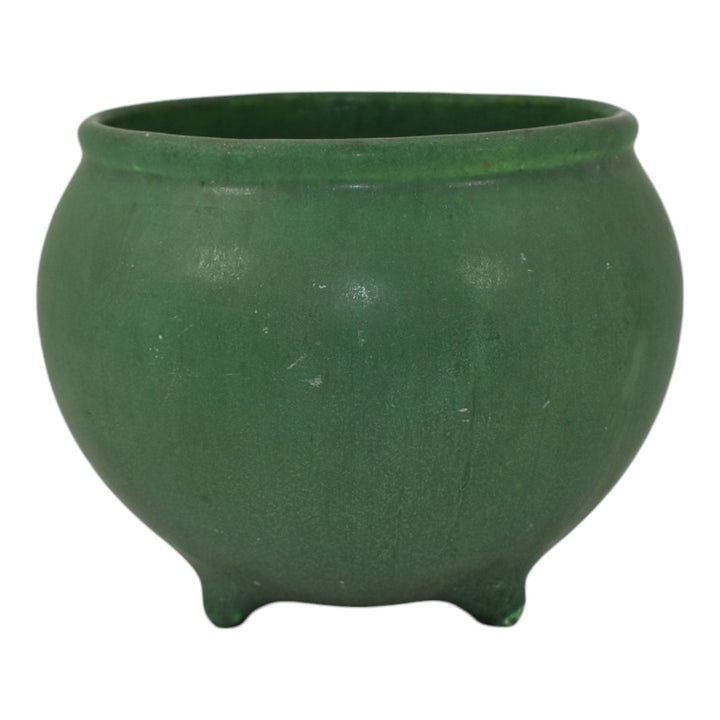 McCoy Matte Green Arts and Crafts Pottery Footed Ceramic Jardiniere Planter