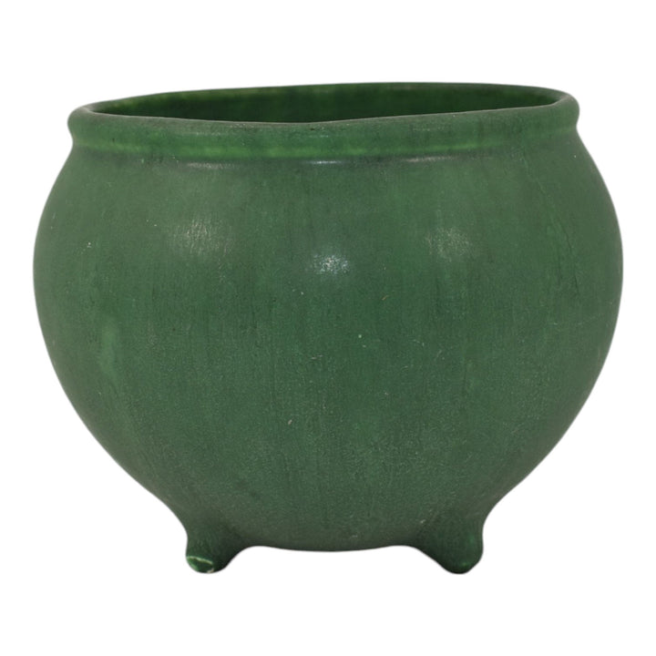 McCoy Matte Green Arts and Crafts Pottery Footed Ceramic Jardiniere Planter