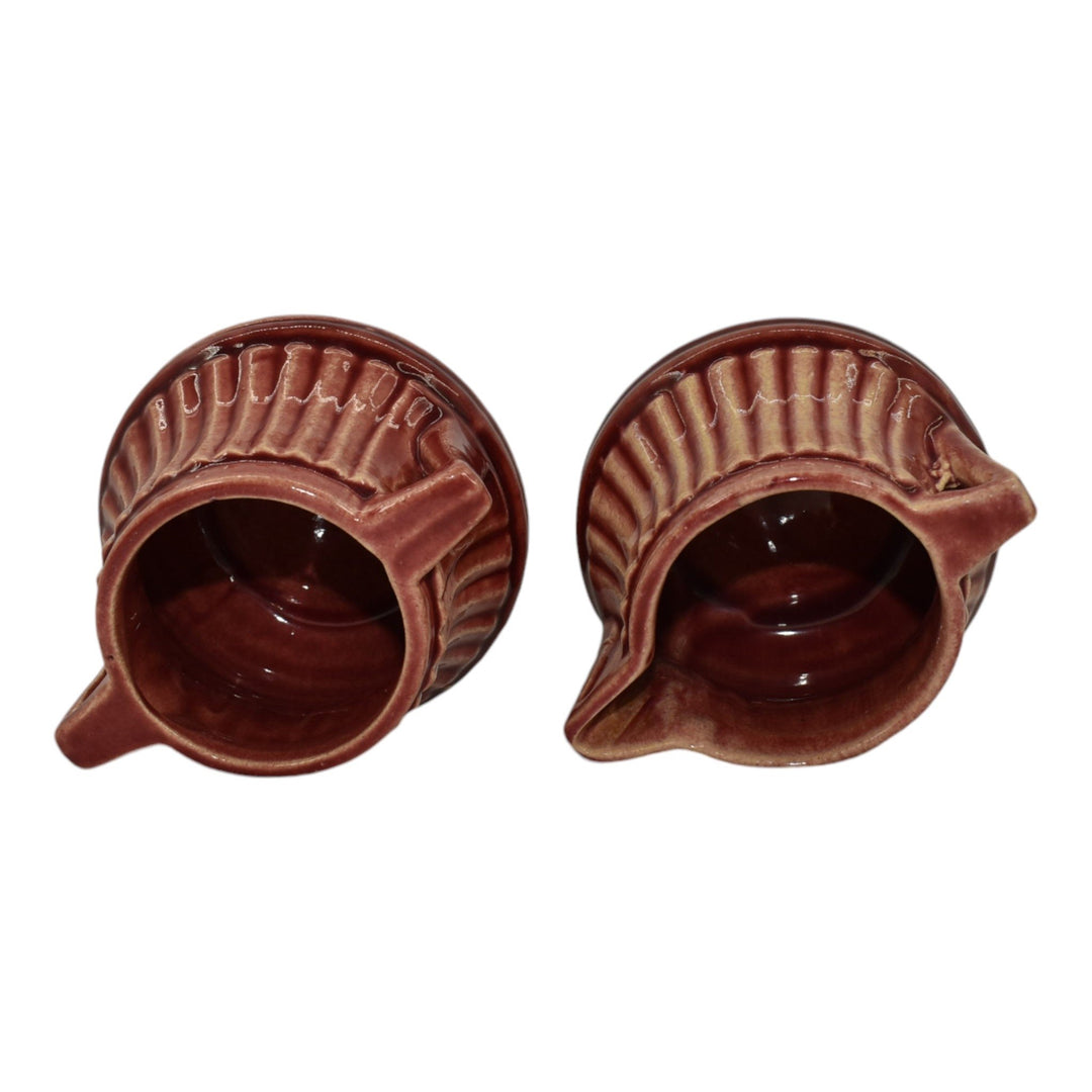 Brush McCoy Kolorkraft 1930 Art Pottery Red Ceramic Creamer 379 Sugar Bowl 378 - Just Art Pottery