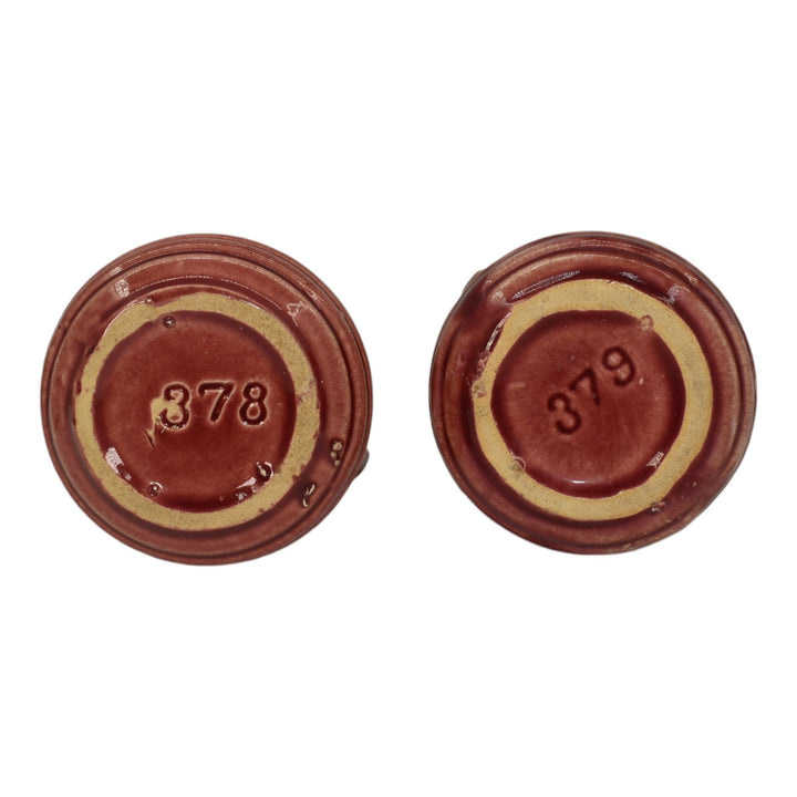 Brush McCoy Kolorkraft 1930 Art Pottery Red Ceramic Creamer 379 Sugar Bowl 378 - Just Art Pottery