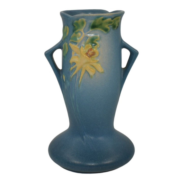 Roseville Columbine Blue 1941 Mid Century Modern Art Pottery Ceramic Vase 13-6