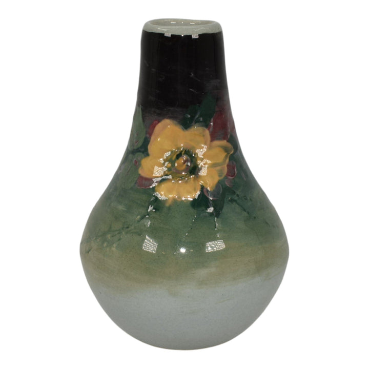 Weller Eocean Late Line Vintage Art Pottery Floral Gray Ceramic Vase - Just Art Pottery