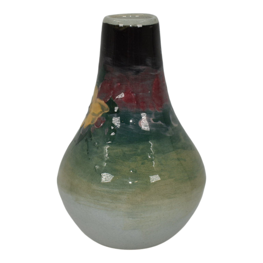 Weller Eocean Late Line Vintage Art Pottery Floral Gray Ceramic Vase - Just Art Pottery