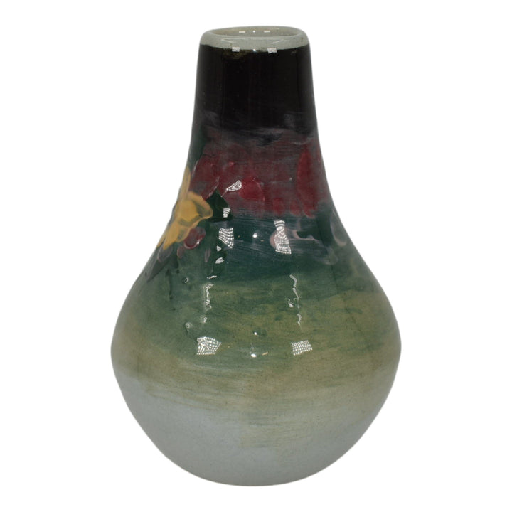 Weller Eocean Late Line Vintage Art Pottery Floral Gray Ceramic Vase - Just Art Pottery