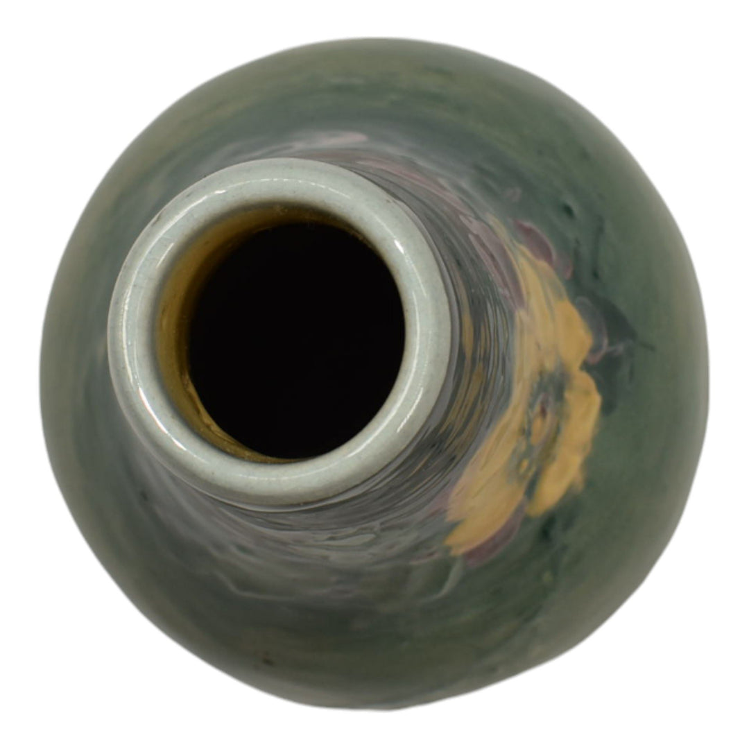 Weller Eocean Late Line Vintage Art Pottery Floral Gray Ceramic Vase - Just Art Pottery