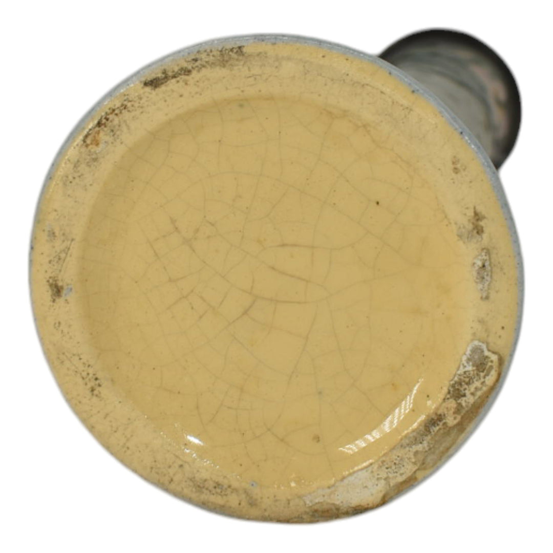 Weller Eocean Late Line Vintage Art Pottery Floral Gray Ceramic Bud Vase - Just Art Pottery