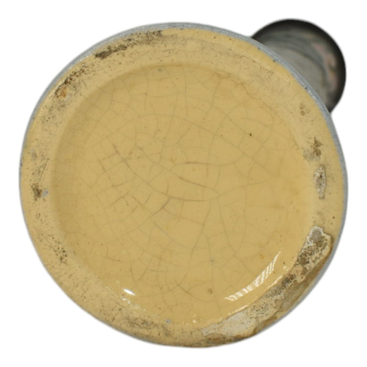 Weller Eocean Late Line Vintage Art Pottery Floral Gray Ceramic Bud Vase - Just Art Pottery