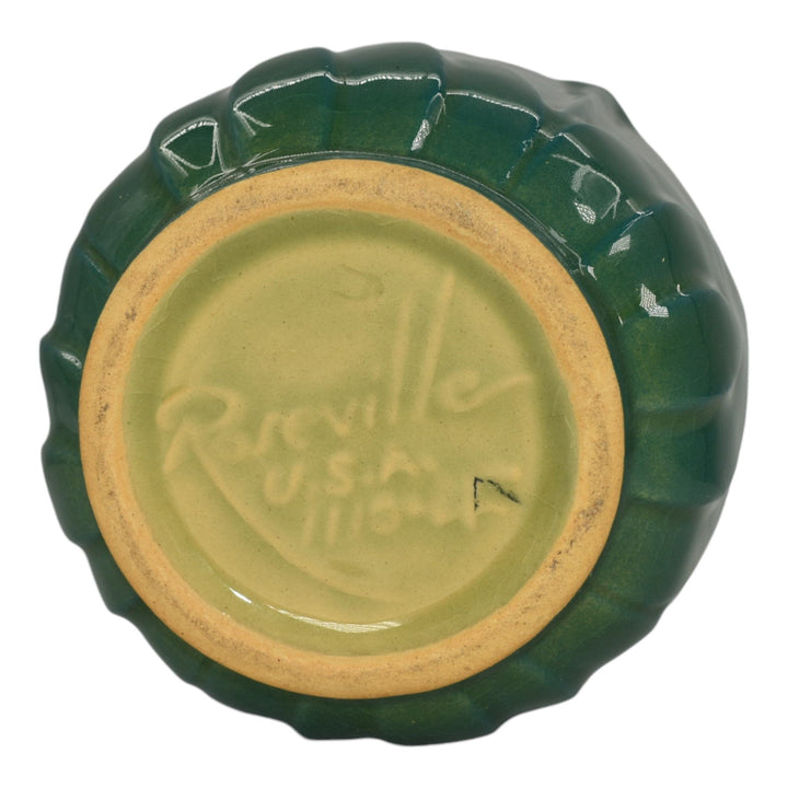 Roseville Mayfair Green 1952 Mid Century Modern Art Pottery Ceramic Bowl 1110-4