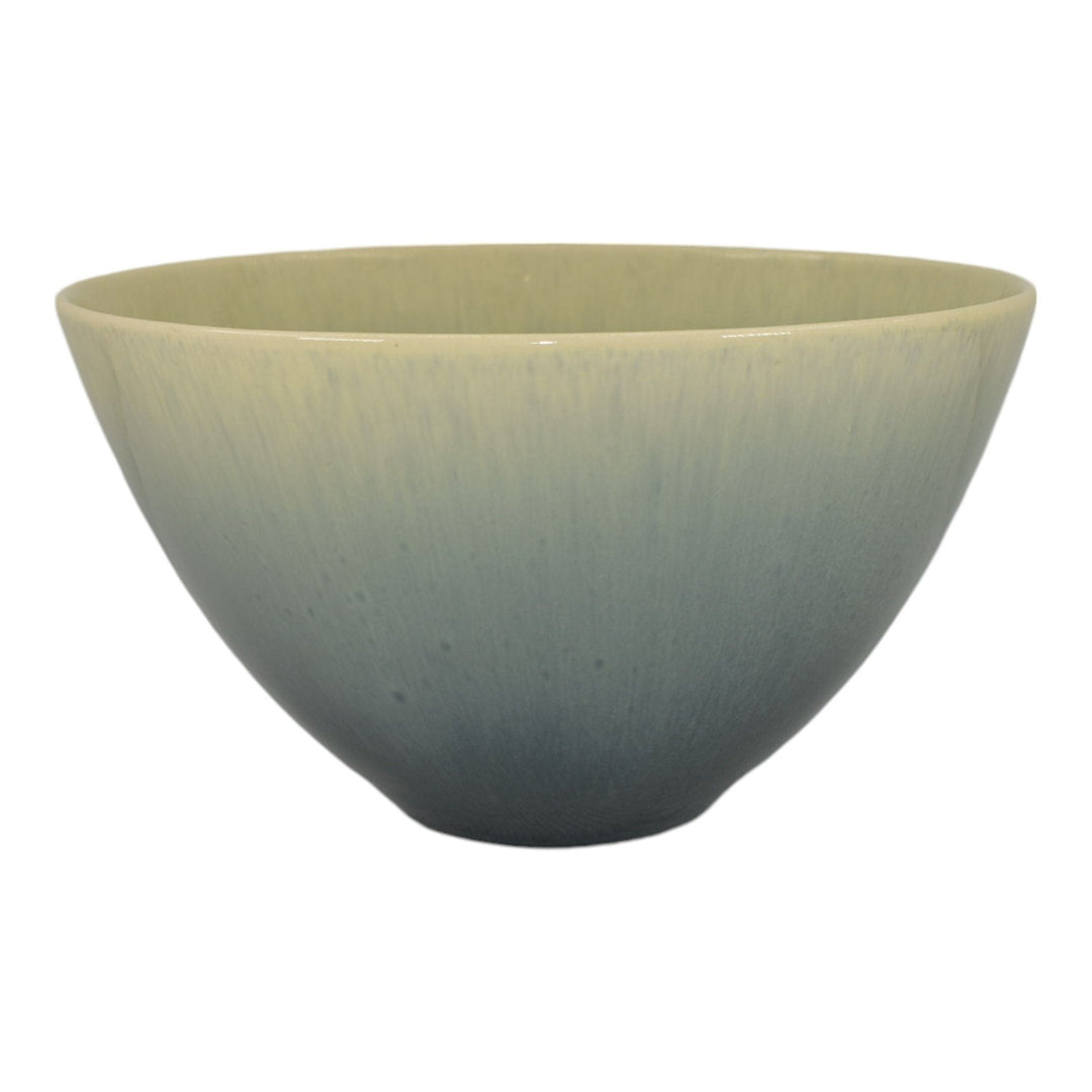 William Manker California 1950s Vintage Mid Modern Pottery Blue Ceramic Bowl - Just Art Pottery