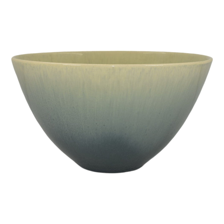 William Manker California 1950s Vintage Mid Modern Pottery Blue Ceramic Bowl - Just Art Pottery