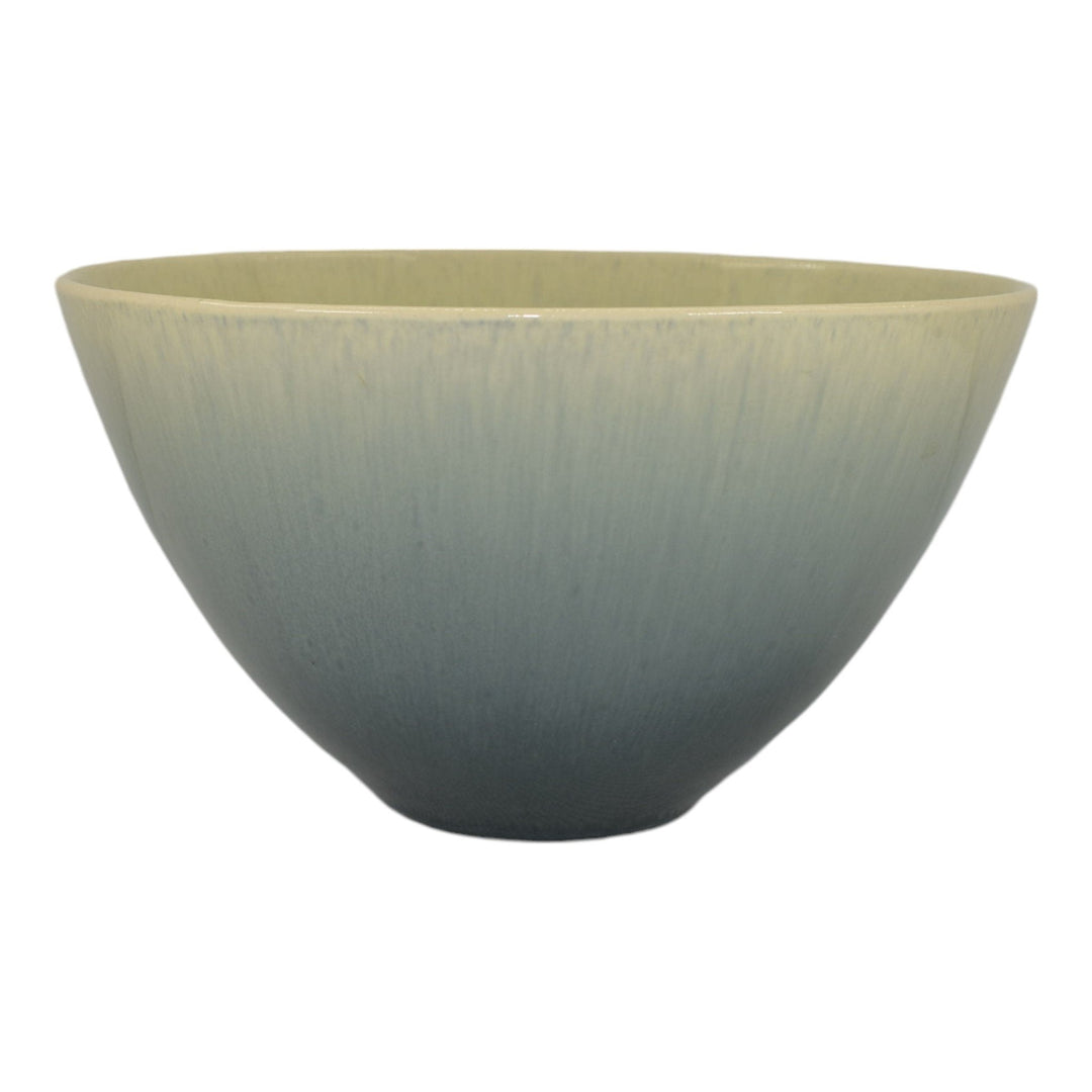 William Manker California 1950s Vintage Mid Modern Pottery Blue Ceramic Bowl - Just Art Pottery