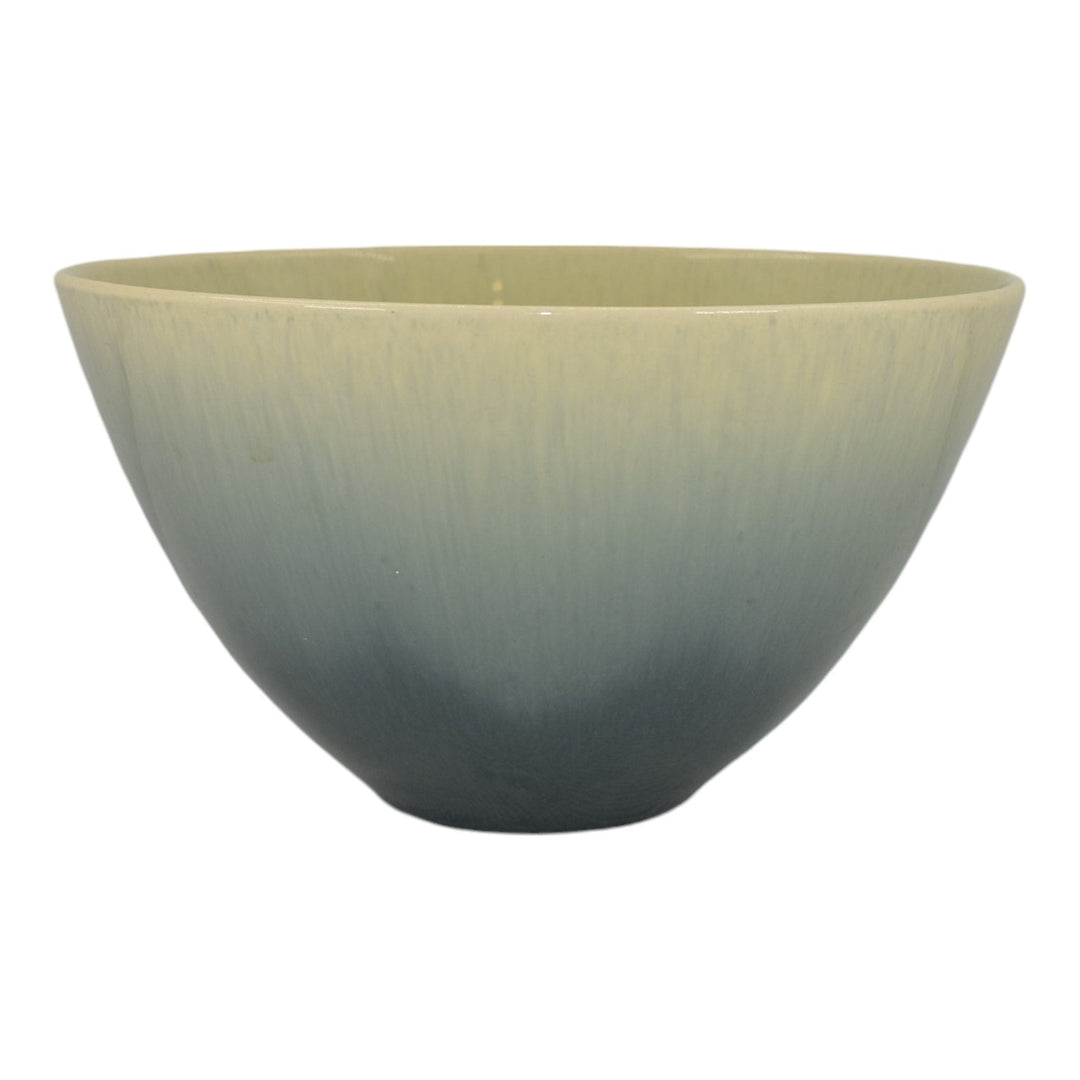 William Manker California 1950s Vintage Mid Modern Pottery Blue Ceramic Bowl - Just Art Pottery