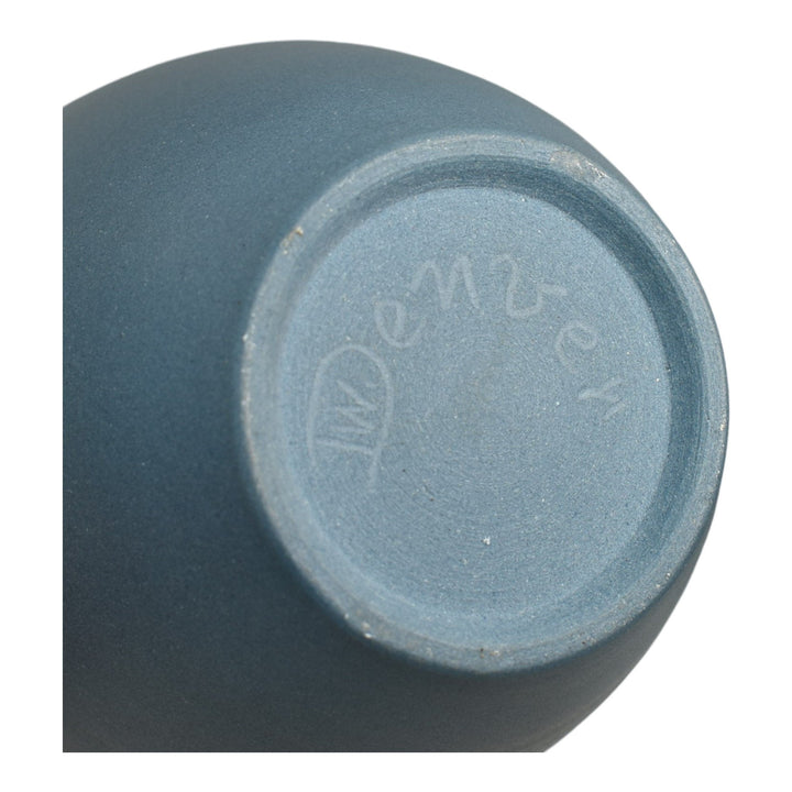 Denver White Colorado Vintage Art Pottery Matte Blue Ceramic Ginger Jar