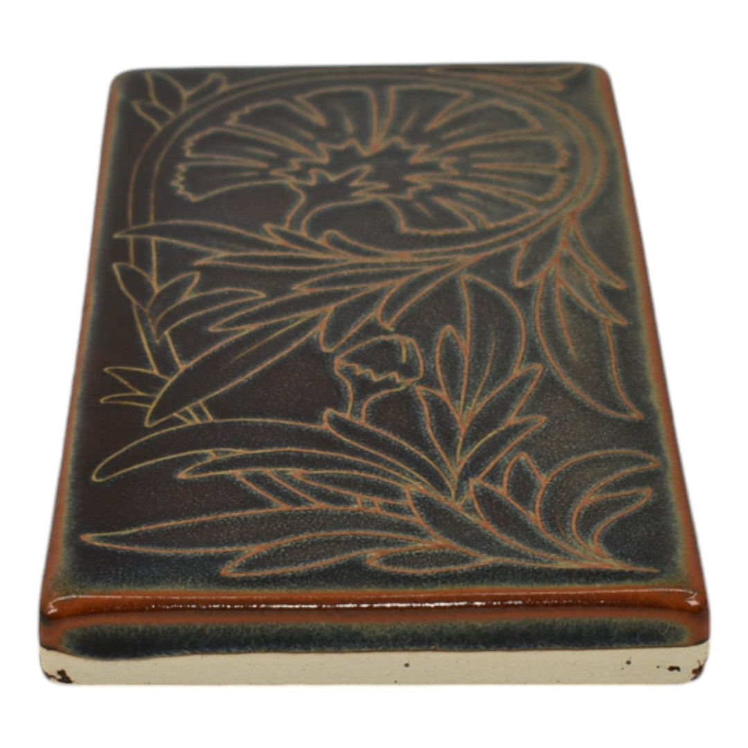 Motawi Tileworks Art Pottery Brown Moonstone Carnation Ceramic Wall Art Tile