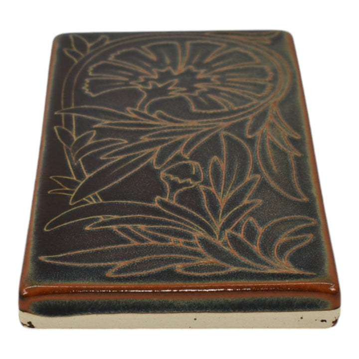 Motawi Tileworks Art Pottery Brown Moonstone Carnation Ceramic Wall Art Tile