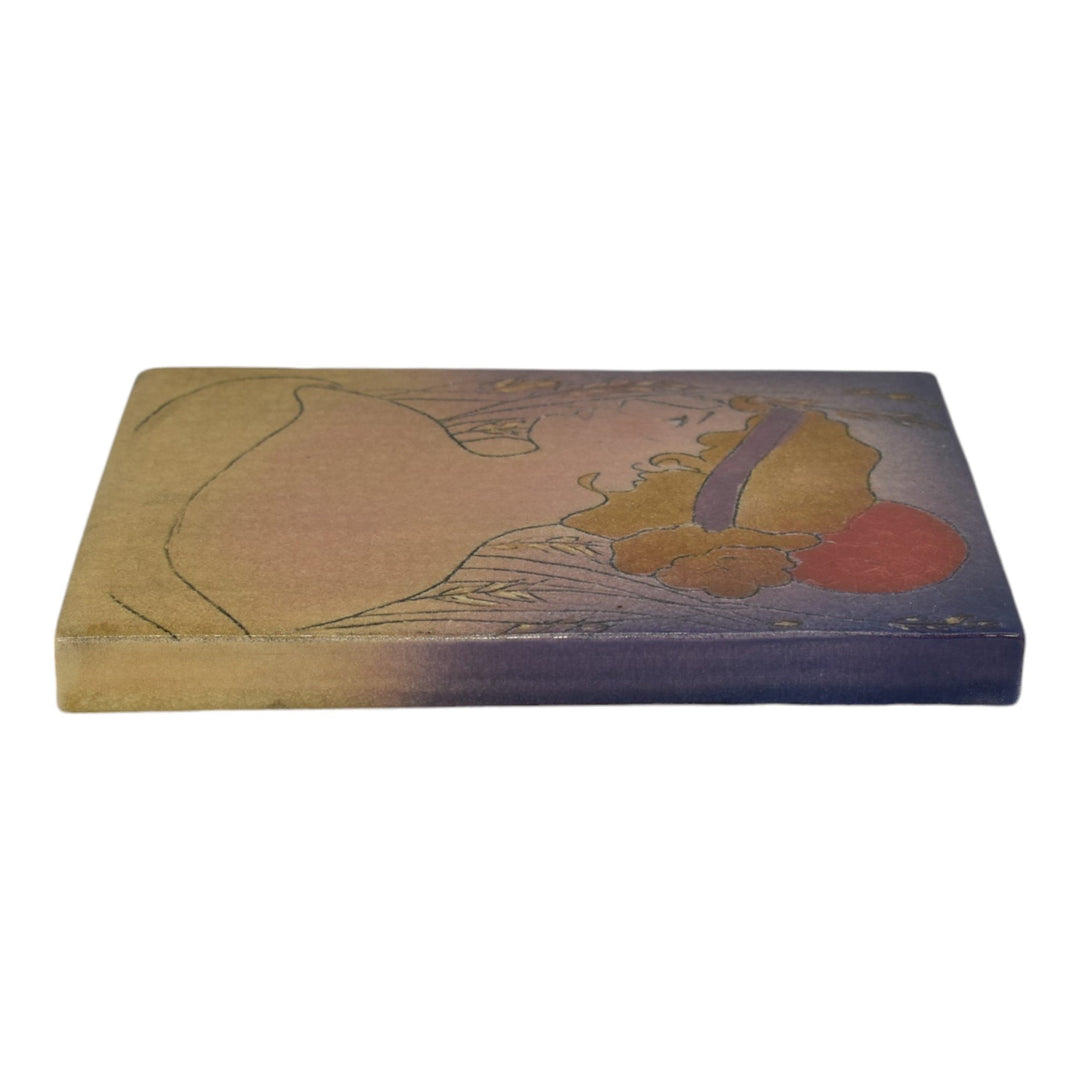 Ephraim Faience 2012 Hand Painted Art Pottery Dusk Ceramic Tile F82