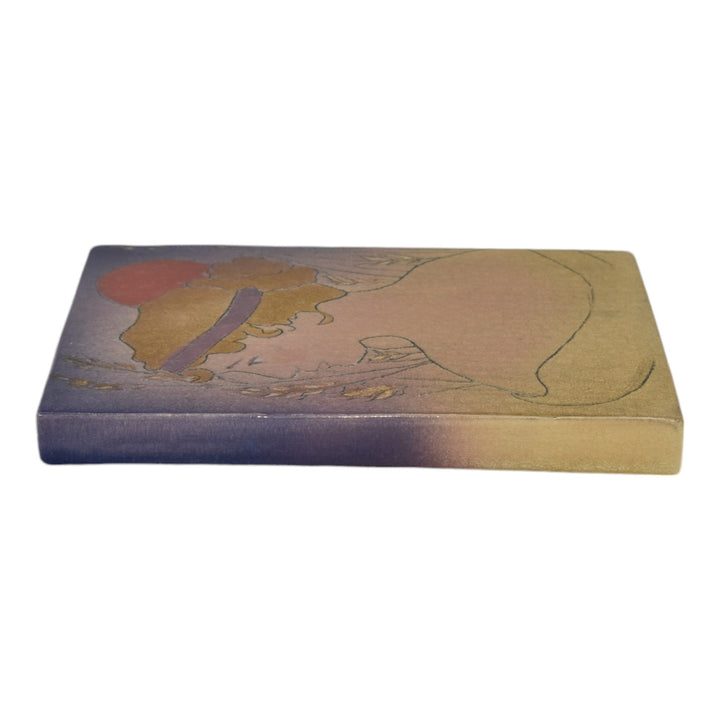 Ephraim Faience 2012 Hand Painted Art Pottery Dusk Ceramic Tile F82