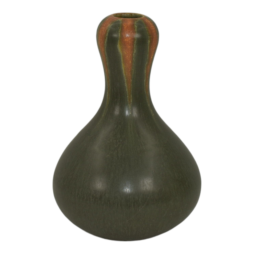 Ephraim Faience 2006 Hand Made Pottery Pear Gourd Prairie Grass Glaze Vase 628