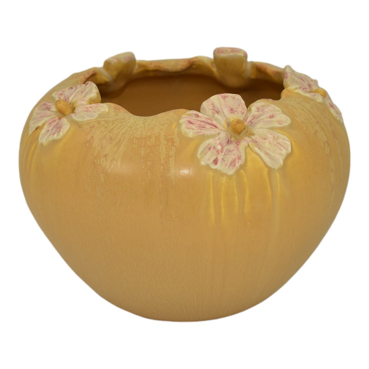 Ephraim Faience 2013 Hand Made Pottery Pretty Posies Blue Ceramic Bowl Vase G24