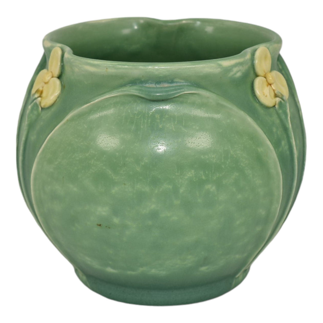 Ephraim Faience 2014 Hand Made Pottery Light Jade Green Trefoil Ceramic Vase G25