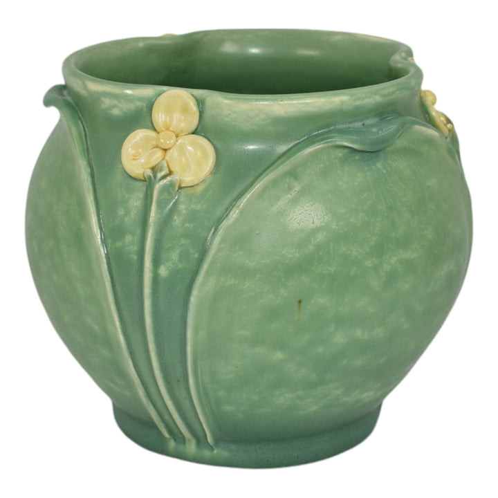 Ephraim Faience 2014 Hand Made Pottery Light Jade Green Trefoil Ceramic Vase G25