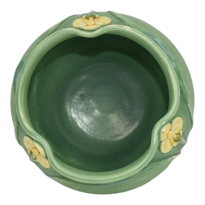 Ephraim Faience 2014 Hand Made Pottery Light Jade Green Trefoil Ceramic Vase G25