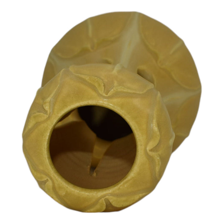 Ephraim Faience 2006 Hand Made Pottery Experimental Yellow Meadowood Vase 624 - Just Art Pottery