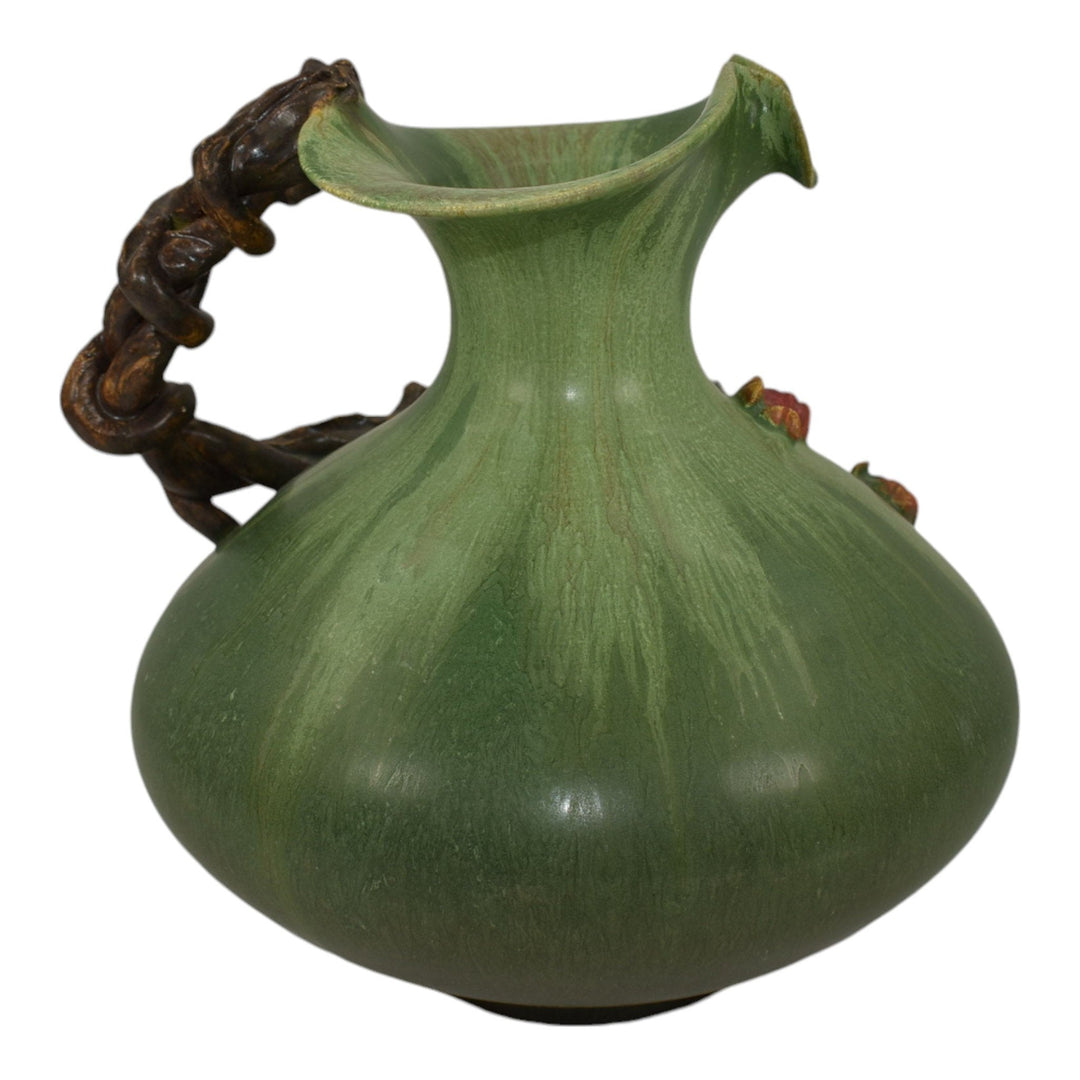 Ephraim Faience 2007 Hand Made Pottery Bittersweet Green Ceramic Pitcher A15