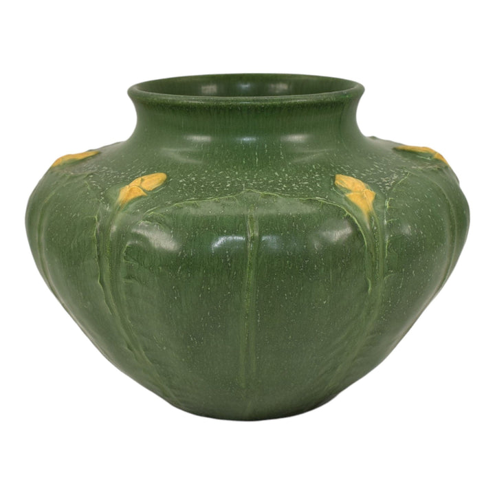 Ephraim Faience 2001 Hand Made Pottery Matte Green Budding Costus Vase 709