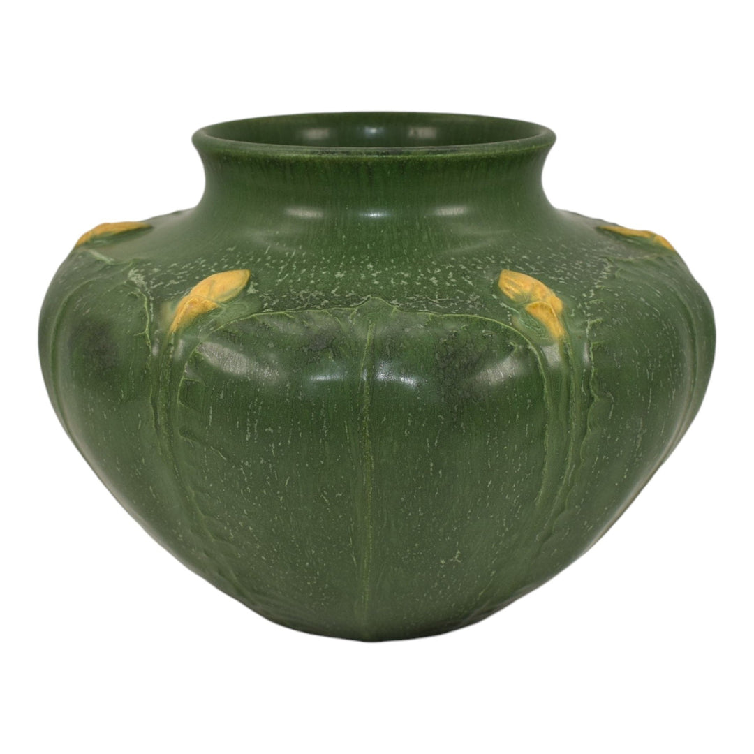 Ephraim Faience 2001 Hand Made Pottery Matte Green Budding Costus Vase 709