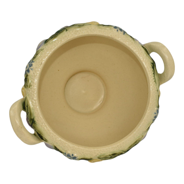 Roseville Rozane 1917 Vintage Art Pottery Floral Ceramic Compote Pedestal Bowl - Just Art Pottery