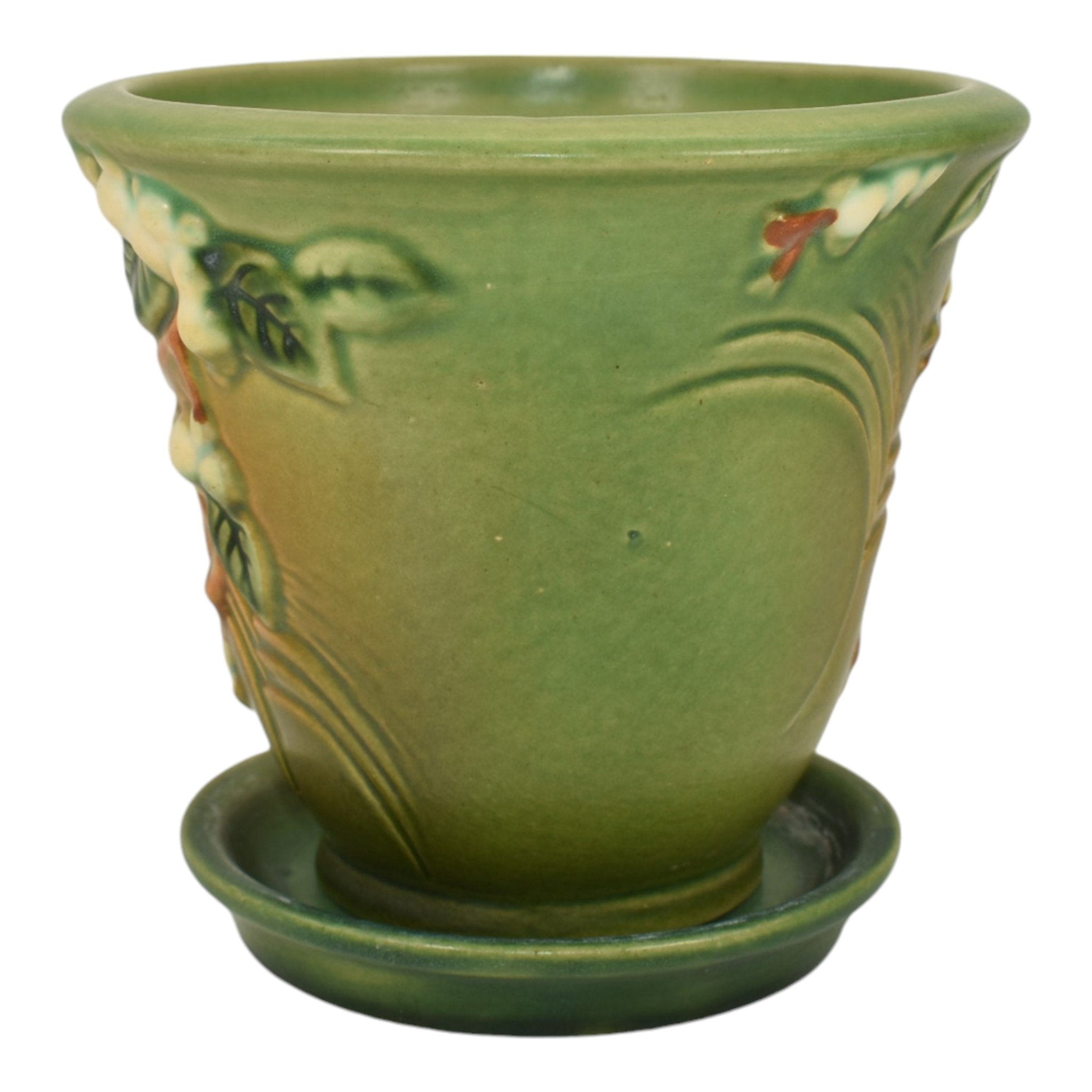Roseville Snowberry Green 1947 Vintage Art Pottery Flower Pot