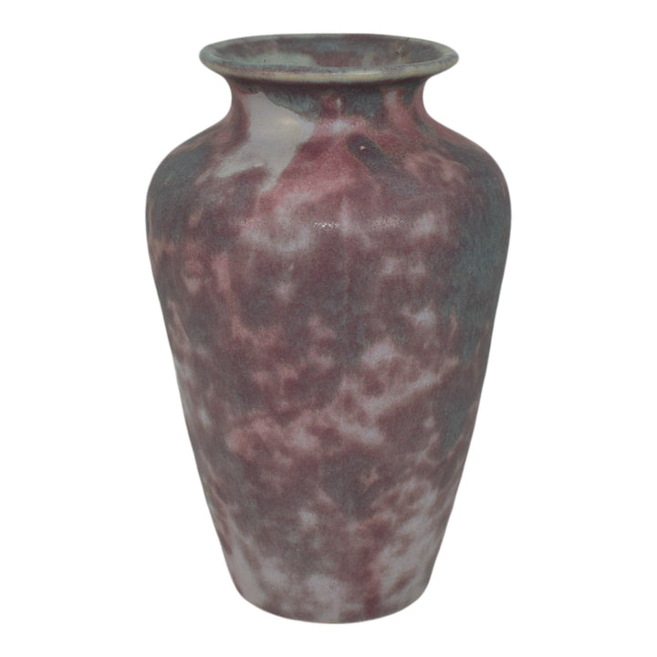 Burley Winter 1930s Arts And Crafts Pottery Pink Purple Mottled Ceramic Vase 101