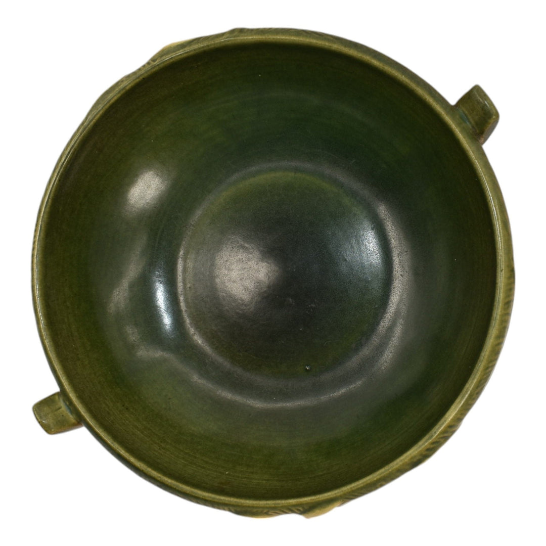 Roseville Zephyr Lily Brown 1946 Mid Century Modern Pottery Ceramic Bowl 474-8 - Just Art Pottery