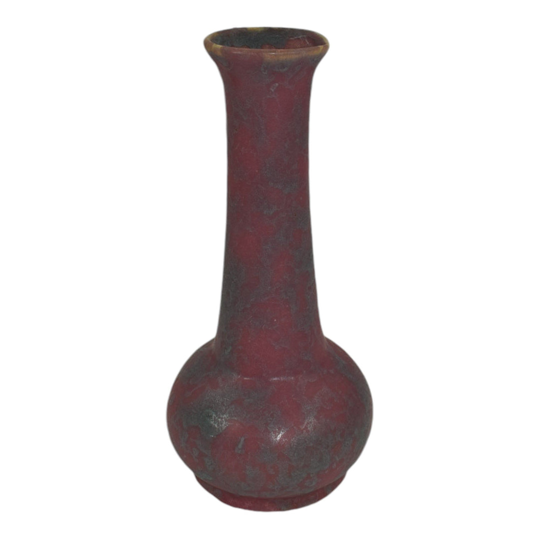 Burley Winter 1930s Arts And Crafts Pottery Rose Green Ceramic Bud Vase 4F - Just Art Pottery