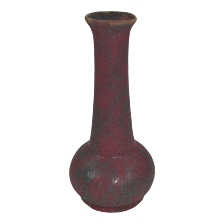 Burley Winter 1930s Arts And Crafts Pottery Rose Green Ceramic Bud Vase 4F - Just Art Pottery