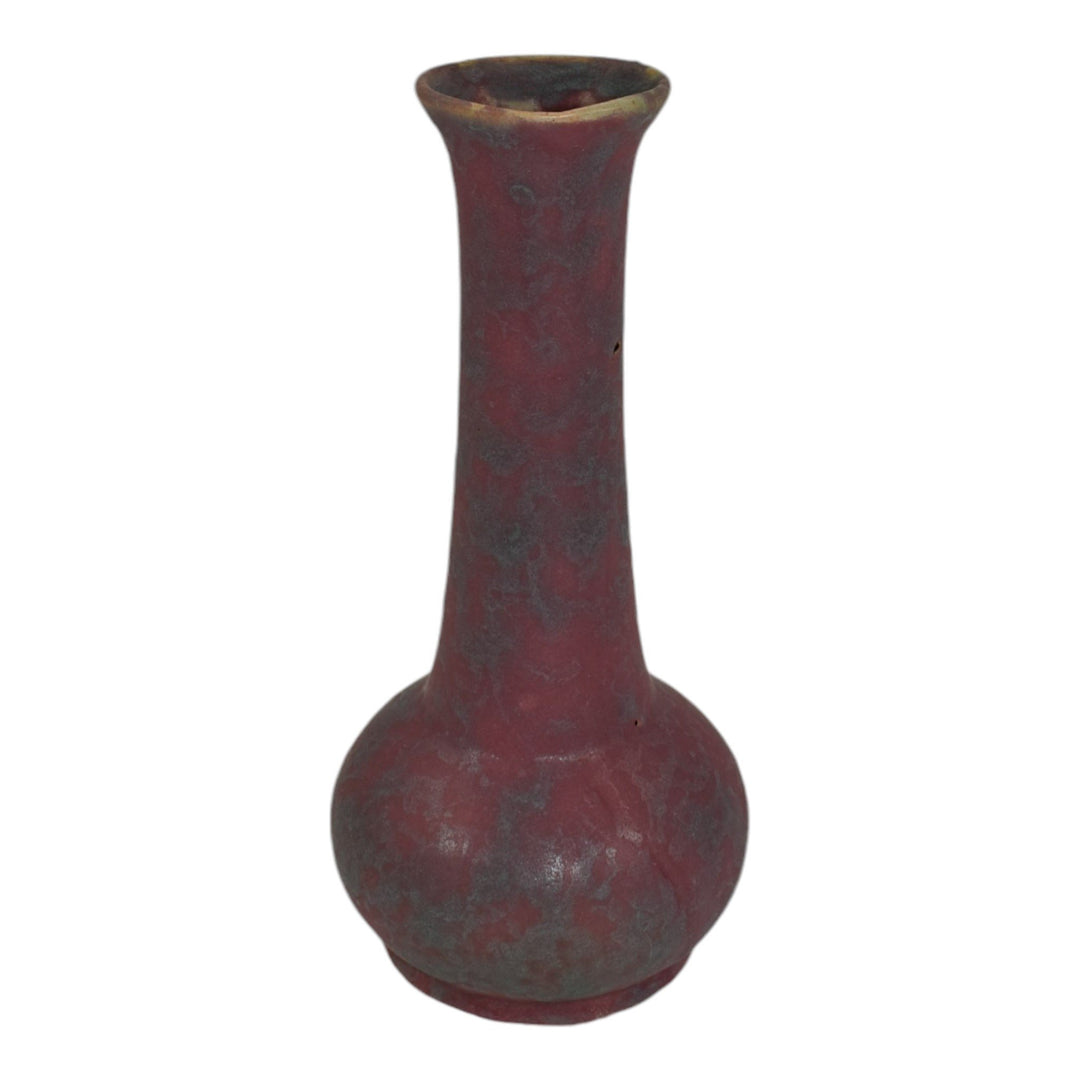 Burley Winter 1930s Arts And Crafts Pottery Rose Green Ceramic Bud Vase 4F - Just Art Pottery