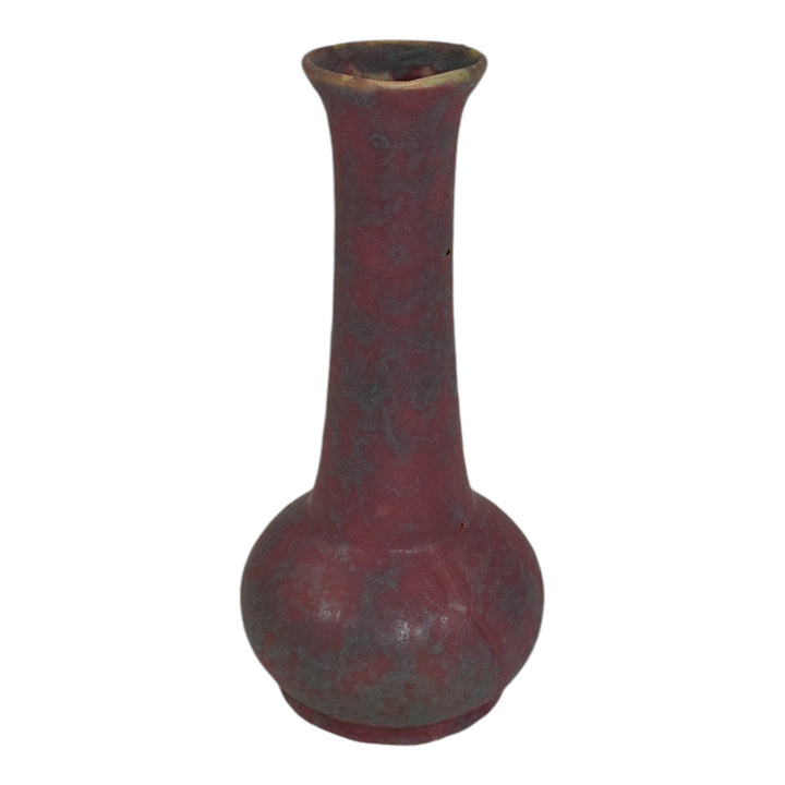 Burley Winter 1930s Arts And Crafts Pottery Rose Green Ceramic Bud Vase 4F - Just Art Pottery