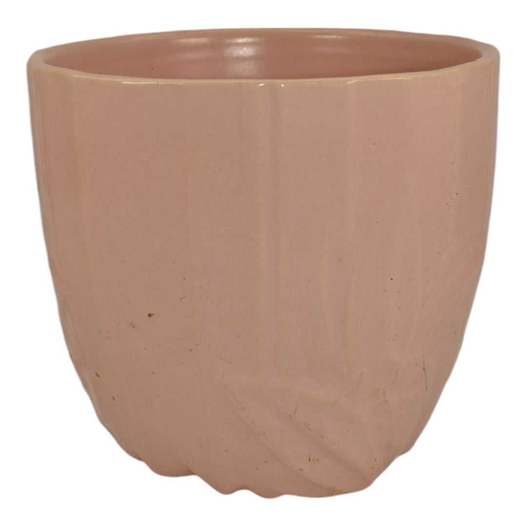 McCoy 1945 Mid Century Modern Pottery Floral Pink Ceramic Flower Pot Planter 40 - Just Art Pottery