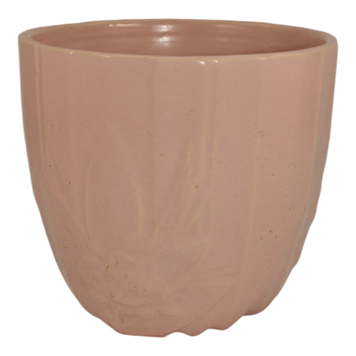 McCoy 1945 Mid Century Modern Pottery Floral Pink Ceramic Flower Pot Planter 40 - Just Art Pottery