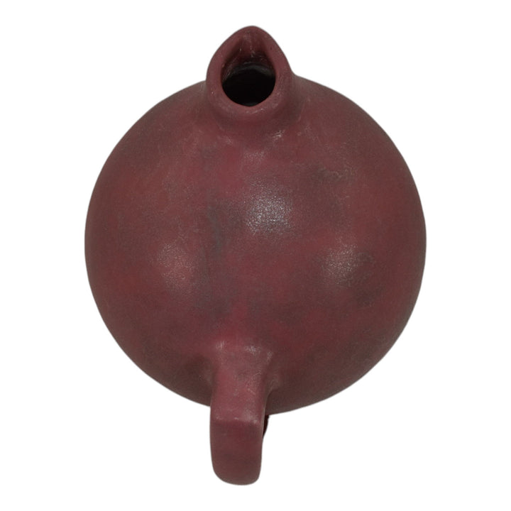 Niloak 1930s Vintage Art Deco Pottery Red Ozark Dawn II Ceramic Ball Pitcher - Just Art Pottery