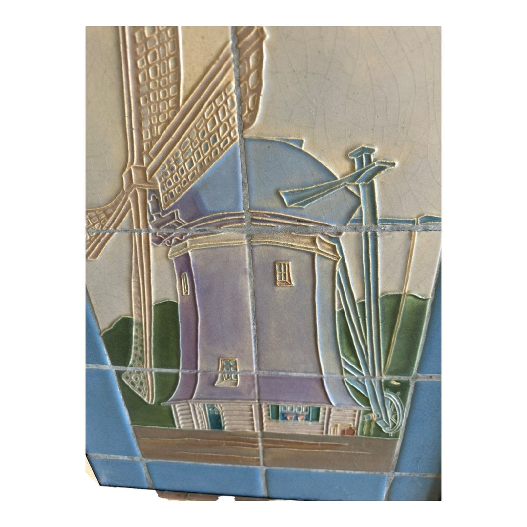 Rookwood Faience Art Pottery Dutch Scenic Windmill Ceramic Tableau Tile