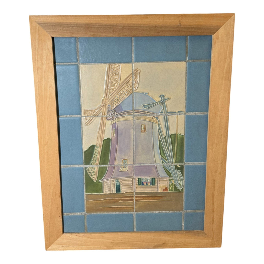 Rookwood Faience Art Pottery Dutch Scenic Windmill Ceramic Tableau Tile