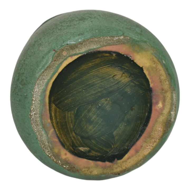 Roseville Early Carnelian Green 1916 Arts And Crafts Pottery Ceramic Vase 18