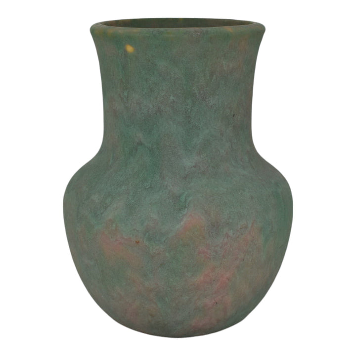 Roseville Early Carnelian Green 1916 Arts And Crafts Pottery Ceramic Vase - Just Art Pottery