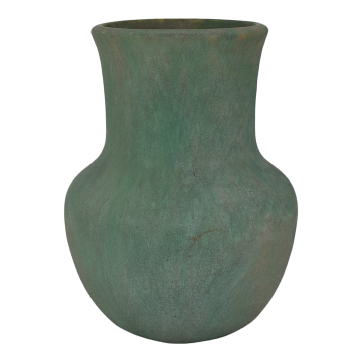Roseville Early Carnelian Green 1916 Arts And Crafts Pottery Ceramic Vase - Just Art Pottery